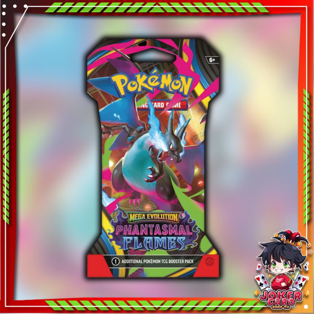[ พร้อมส่ง! ] แยกซอง รุ่น Sleeved Booster การ์ดเกมโปเกม่อน  Pokemon Eng Mega Evolution Phantasmal Flames (p2) (100 g)