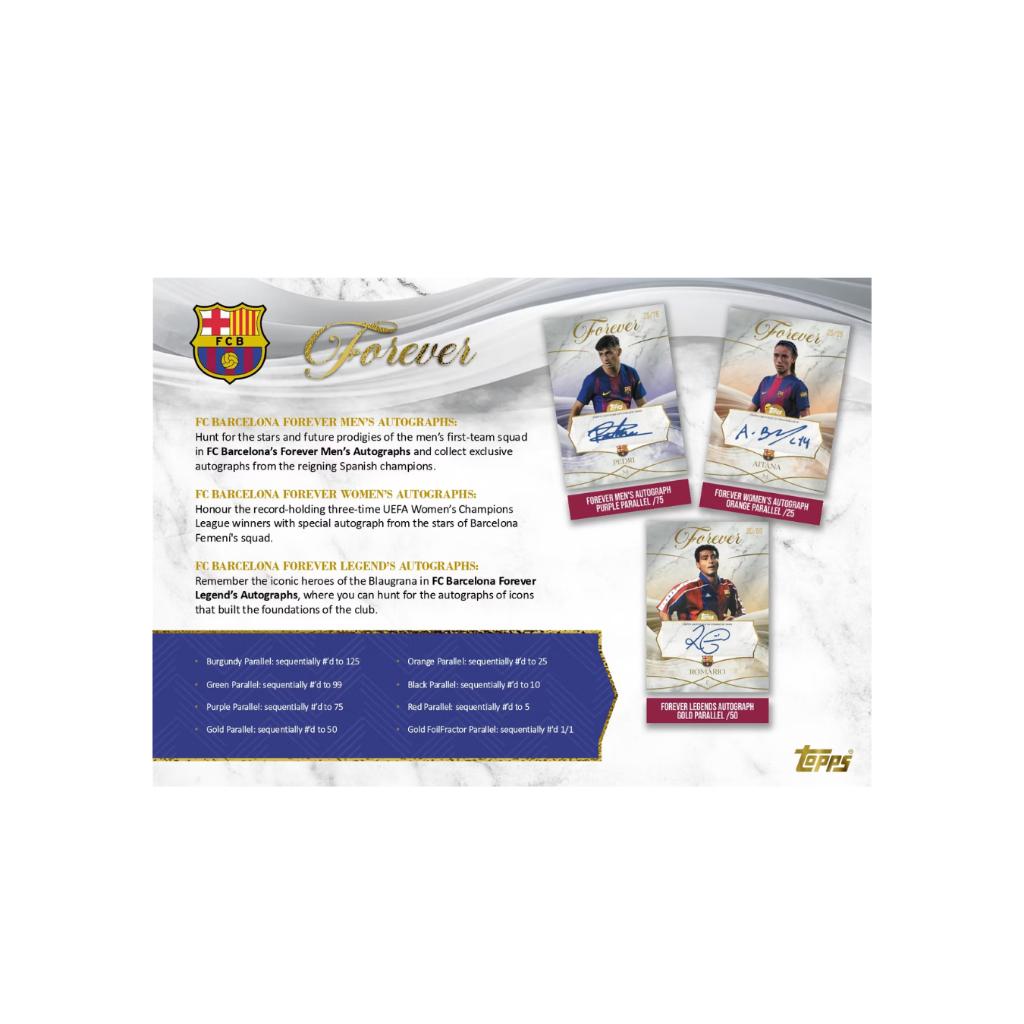 [ ยกกล่อง ] พร้อมส่ง!! 2025-26 Topps Barcelona Forever Hobby Box (p3) (700g)