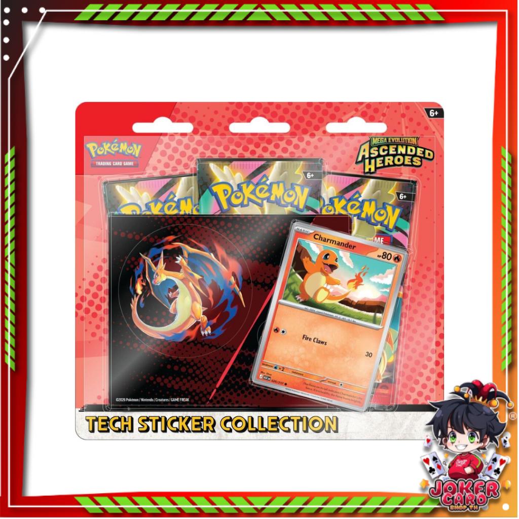 [ แยกแพ็ค ] Pokémon TCG: Mega Evolution—Ascended Heroes Tech Sticker Collection พร้อมส่ง!! (p3) (230g)