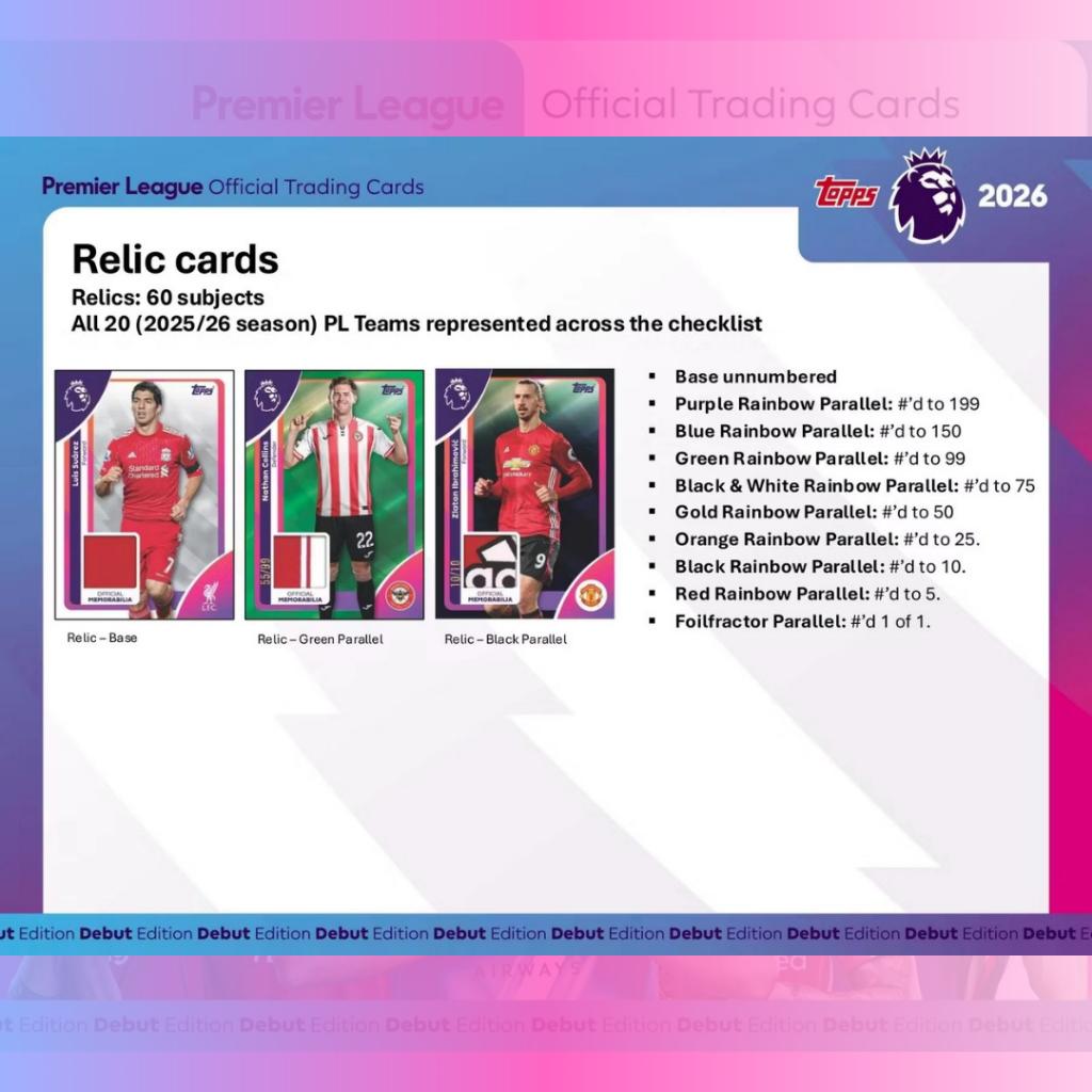 [ พร้อมส่ง!! ] การ์ดสะสมฟุตบอล 2025-26 Topps Premier League EPL Soccer Hobby Box (p3)