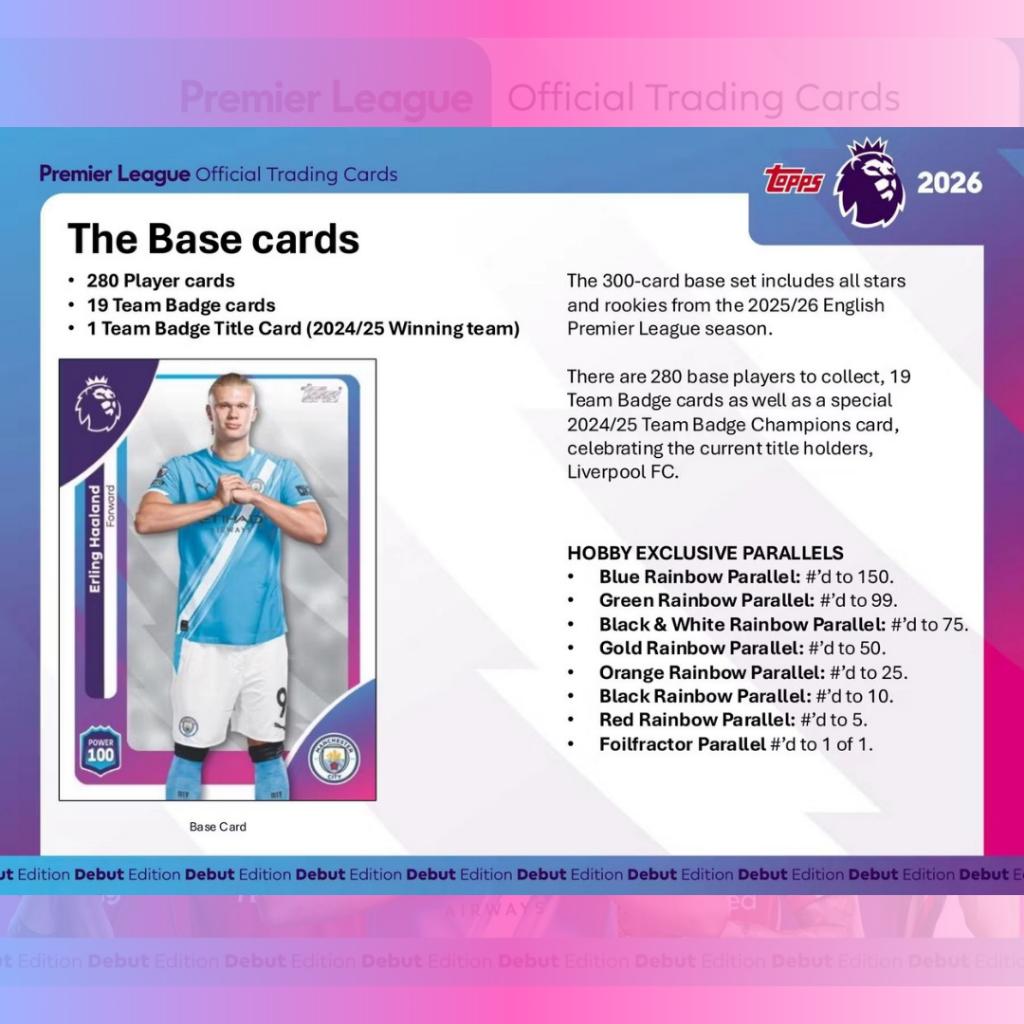 [ พร้อมส่ง!! ] การ์ดสะสมฟุตบอล 2025-26 Topps Premier League EPL Soccer Hobby Box (p3)