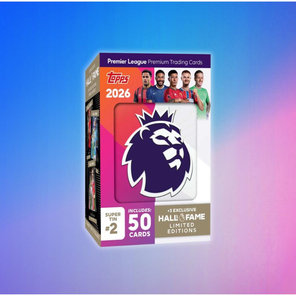 พร้อมส่ง!! การ์ดสะสมฟุตบอล Topps Premier League 2026 Super Tin - Hall of Fame Series #1 #2 #3 ใหม่ล่าสุด! (p4) ( 420 กรัม )