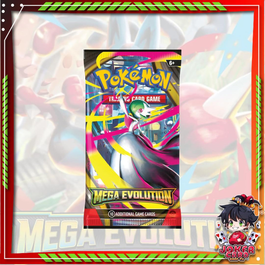 พร้อมส่ง!! แยกซอง! ซองการ์ดโปเกมอนภาษาอังกฤษ Pokemon TCG: Mega Evolution  Booster Pack (p2) ( 85 g)