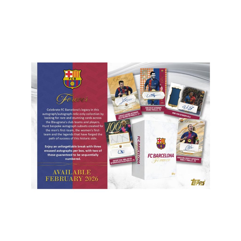 [ ยกกล่อง ] พร้อมส่ง!! 2025-26 Topps Barcelona Forever Hobby Box (p3) (700g)