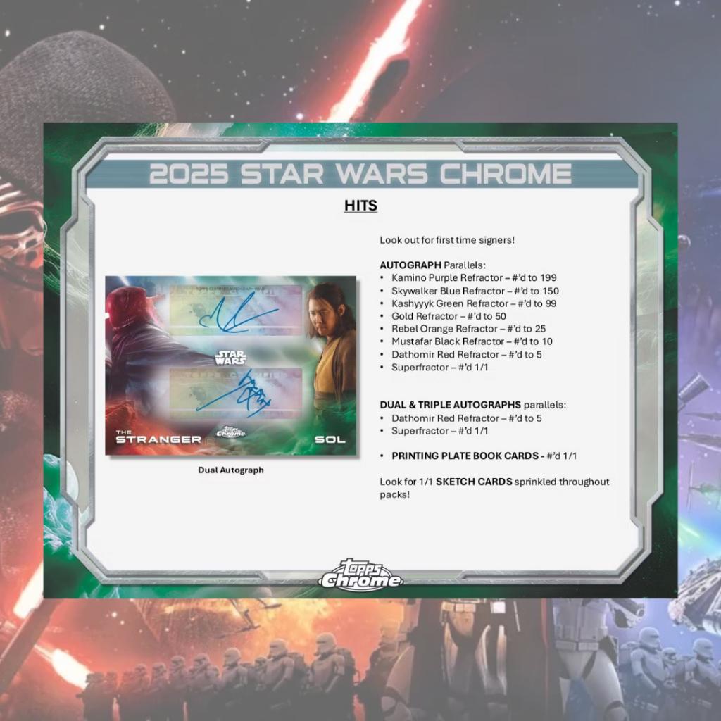[ ยกกล่อง ] พร้อมส่ง!! 2025 Topps Star Wars Chrome Value Blaster Box (p4) (260g)