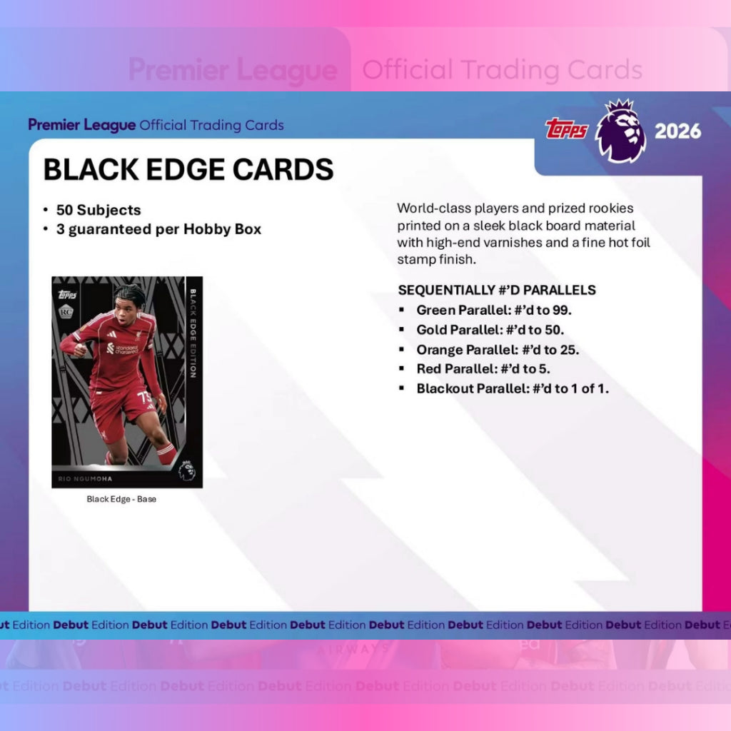 พร้อมส่ง! การ์ดสะสมฟุตบอล 2025-26 Topps Premier League EPL Soccer Hobby Box