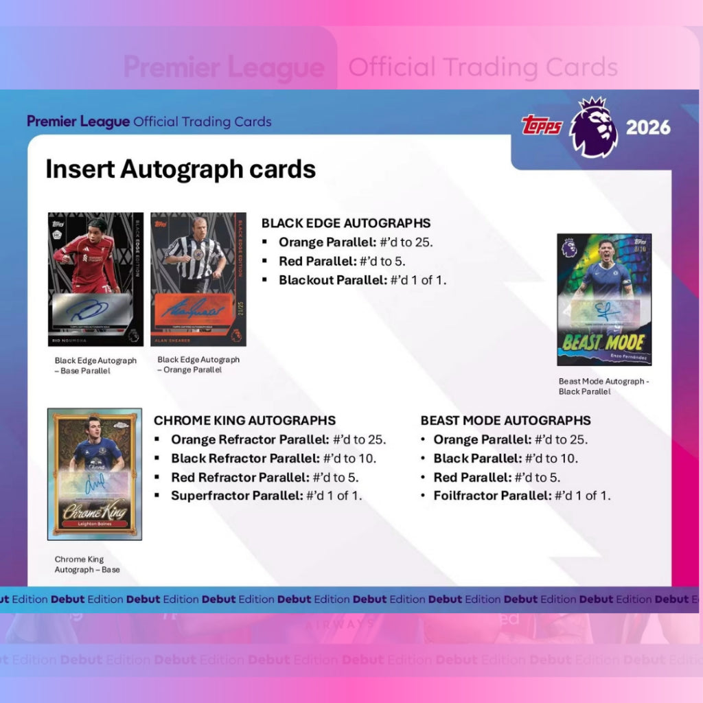 พร้อมส่ง! การ์ดสะสมฟุตบอล 2025-26 Topps Premier League EPL Soccer Hobby Box